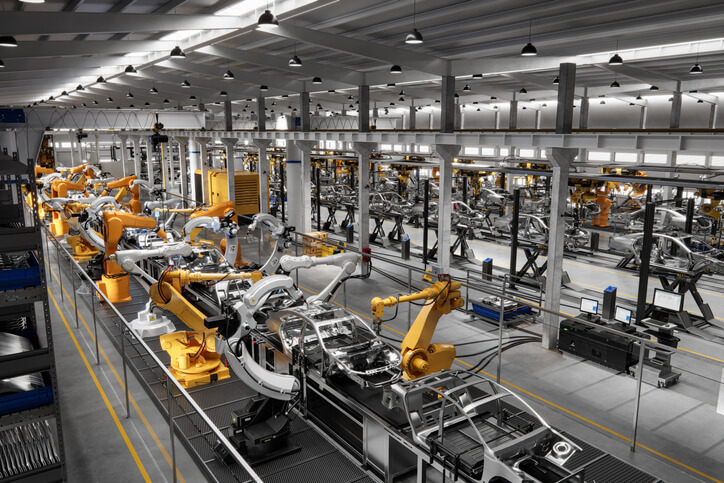 Production line in a factory
