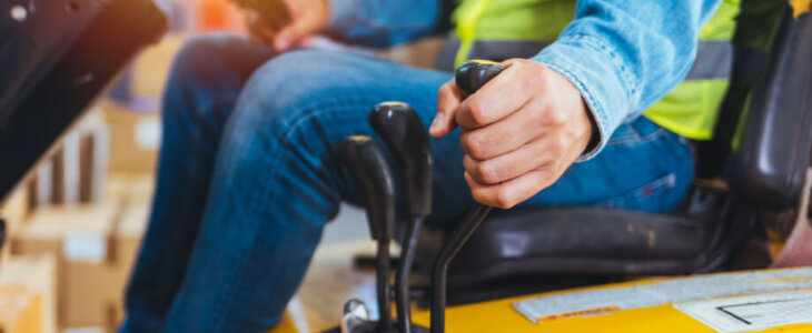 A forklift driver in the workplace