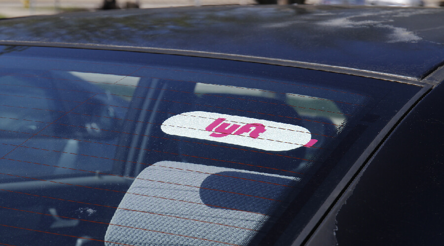 Car with a lyft sticker