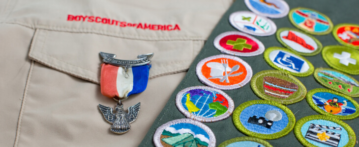 Boy scouts badges and clothing
