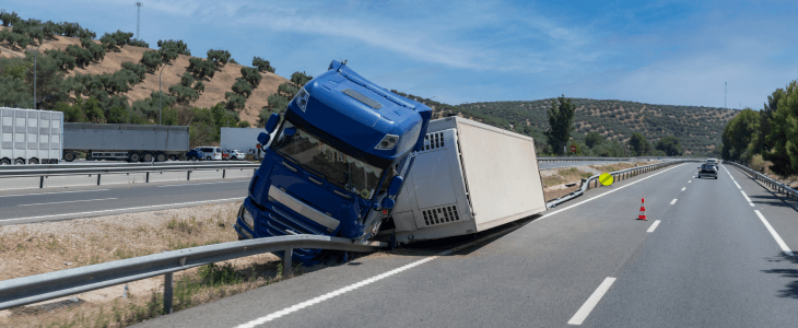 Truck in a commercial vehicle accident
