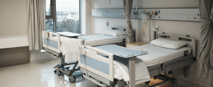 Empty hospital beds due to a medical malpractice case